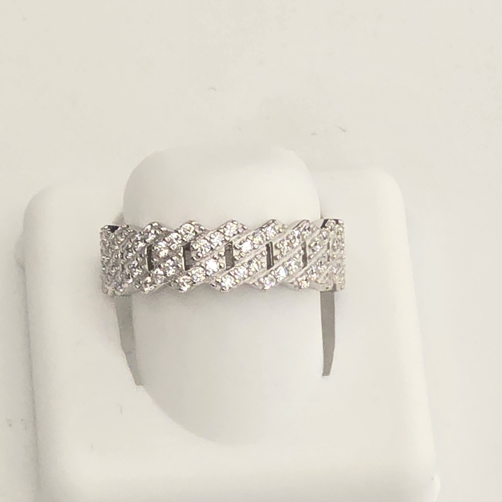 925 Sterling Silver Cuban Link Ring Band